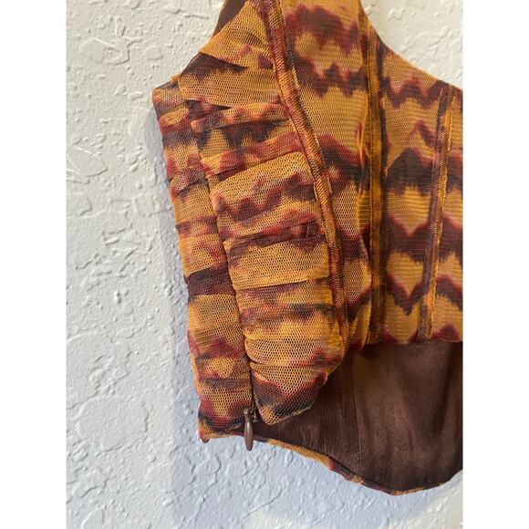 Zara Women’s Tulle Corset Top in Brown & Orange, size S Boho Party - Picture 7 of 8